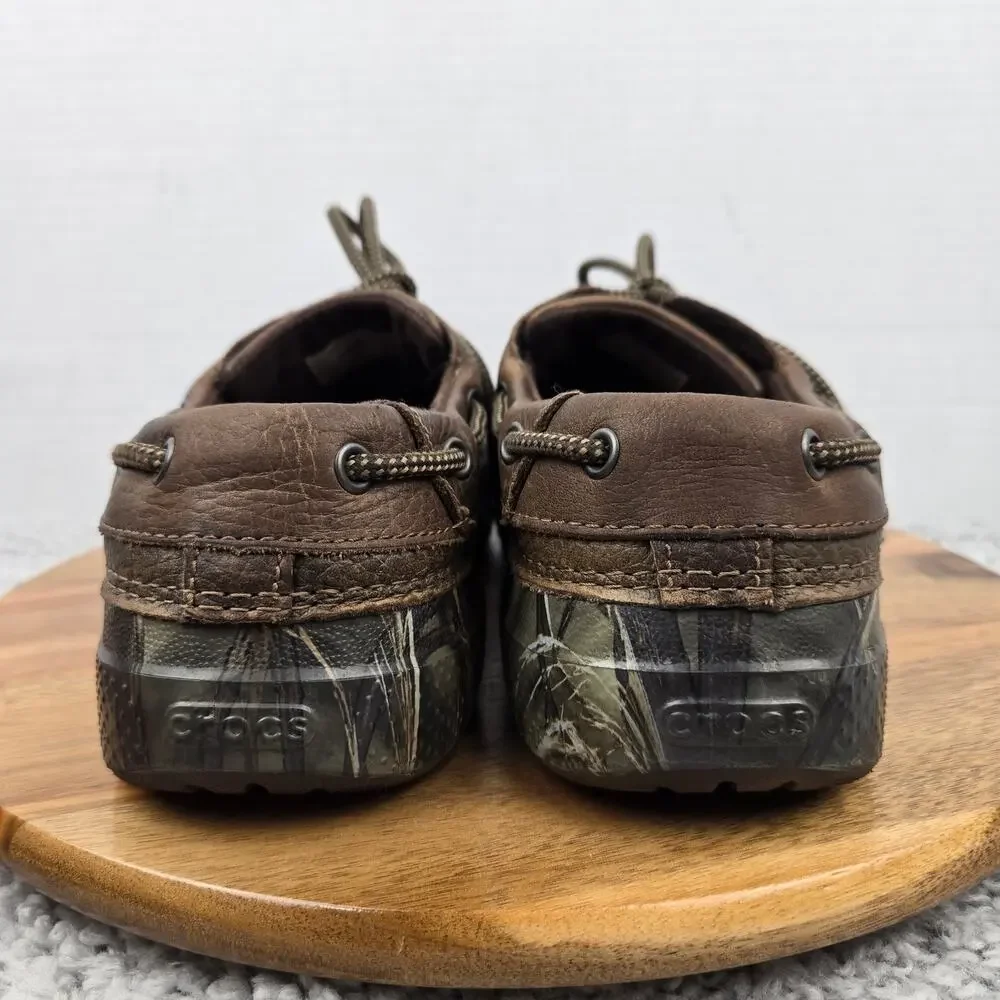 Crocs Mens 8 Camo Leather Islander Pitcrew Advantage Max-4 Realtree Comfort Clog
